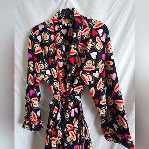 Vintage Large Paul Frank multicoloured fleece robe with cute monkey design